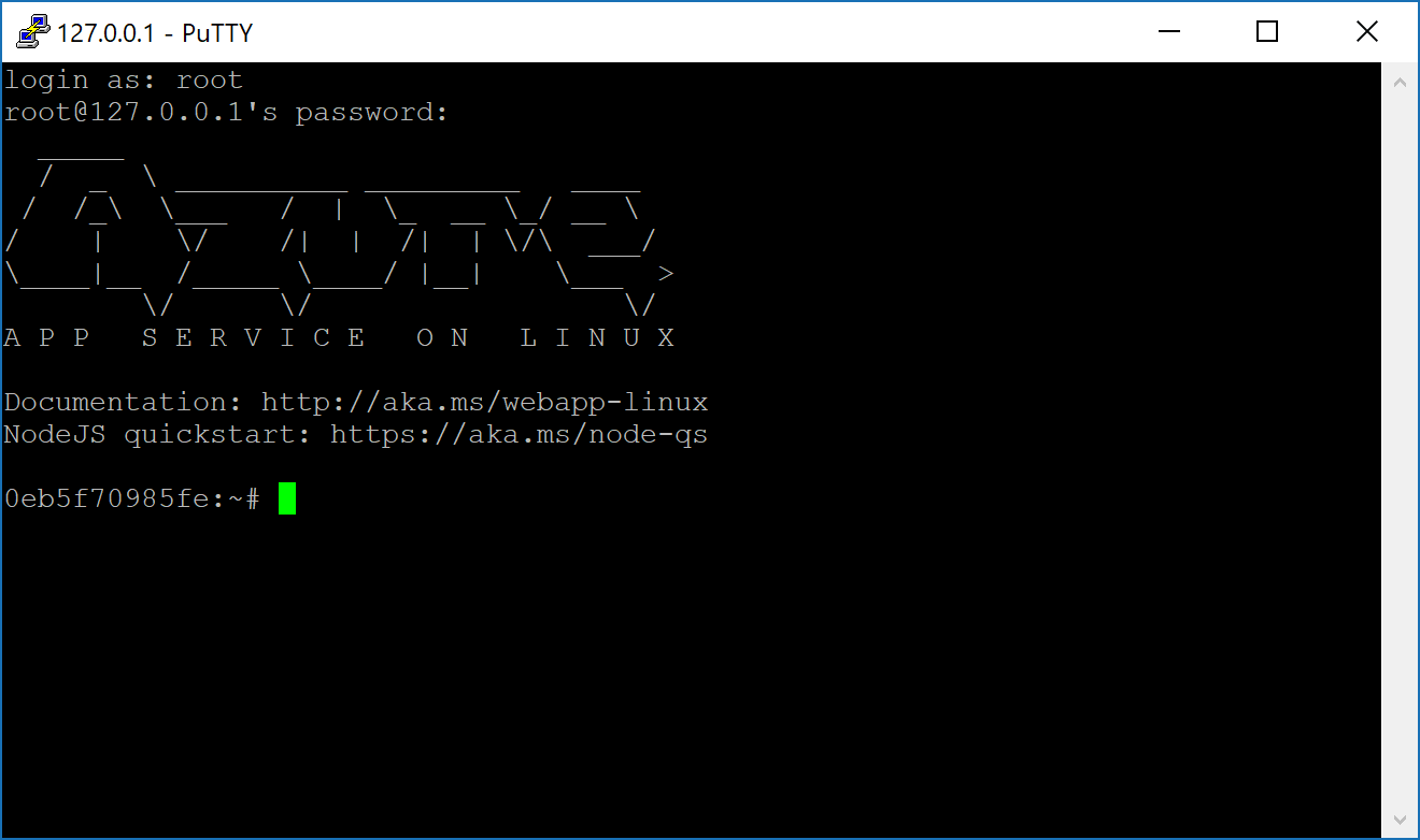 SSH into App Service on Linux